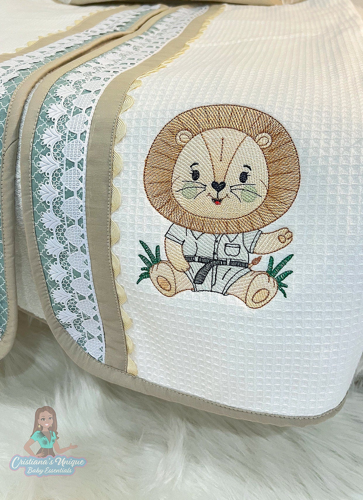Personalized Lion Hooded Towel and Robe Set, Baby Shower Gift
