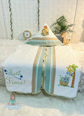 Personalized Safari Baby Bathrobe Hooded Towel Set, Custom Embroidered Shower Gift