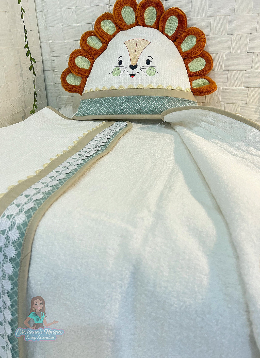 Personalized Lion Hooded Towel and Robe Set, Baby Shower Gift