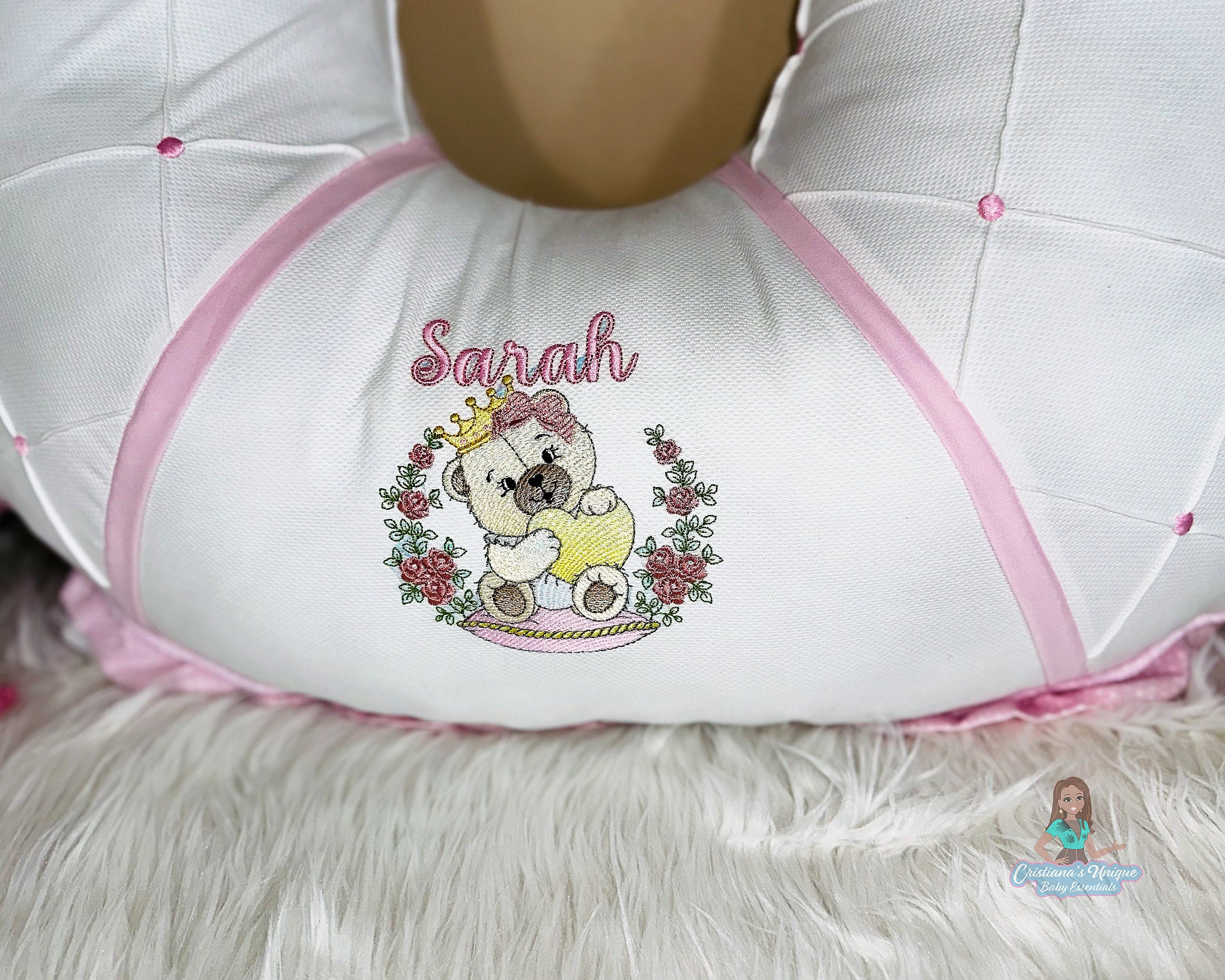 Customizable Pink Teddy Bear Nursing Pillow