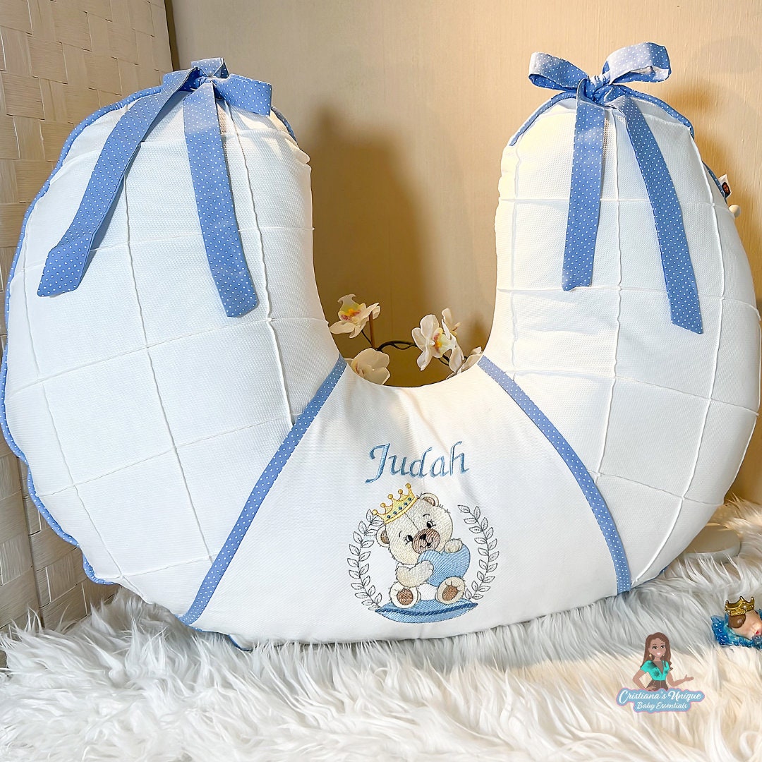 Blue Teddy Bear Nursing Pillow