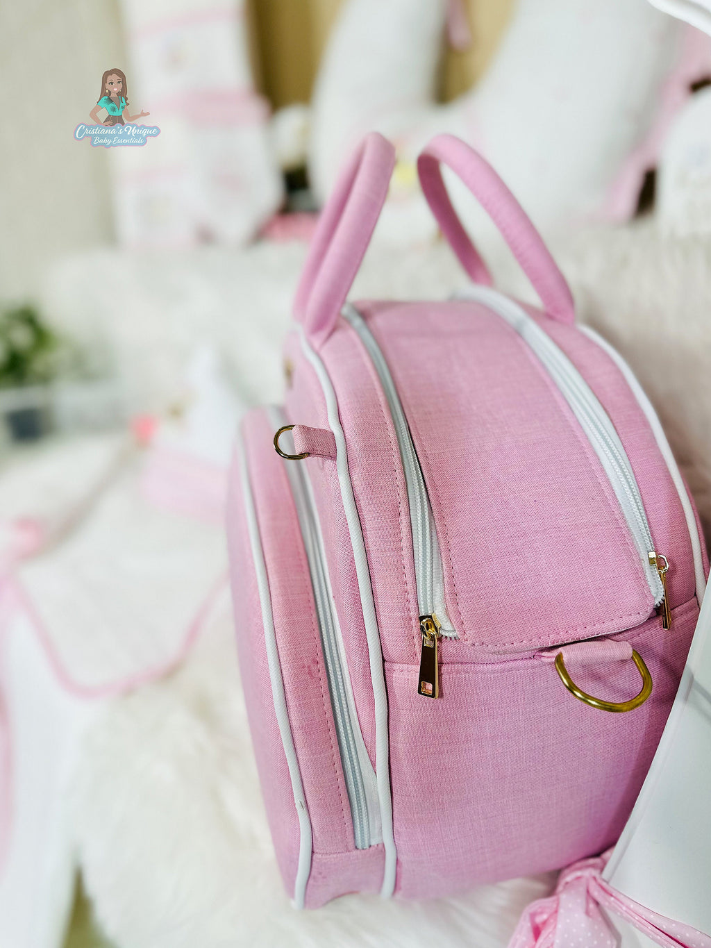 Pink Teddy Bear Personalized Maternity Bag