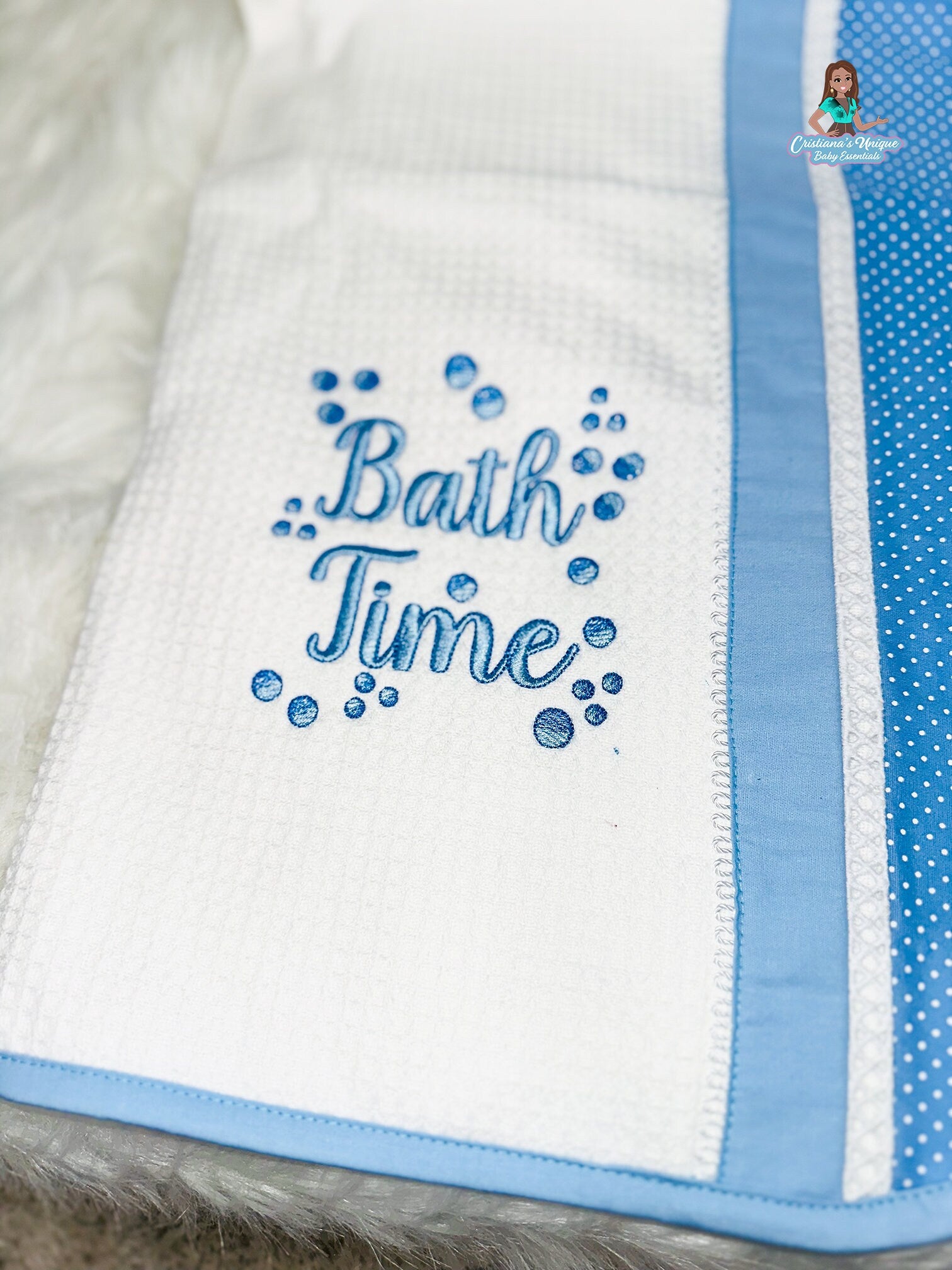 Blue Bear Hooded Bath Towel