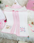 Pink Teddy Bear Hooded Bath Towel