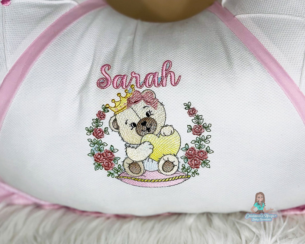 Customizable Pink Teddy Bear Nursing Pillow