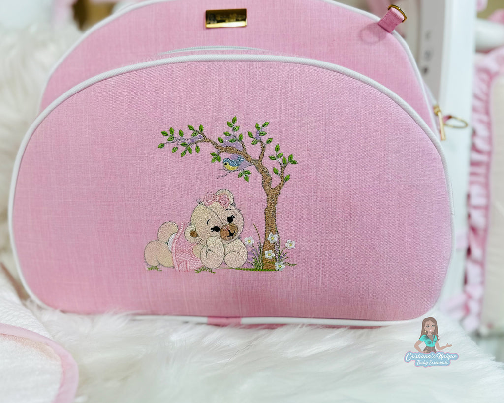 Pink Teddy Bear Personalized Maternity Bag