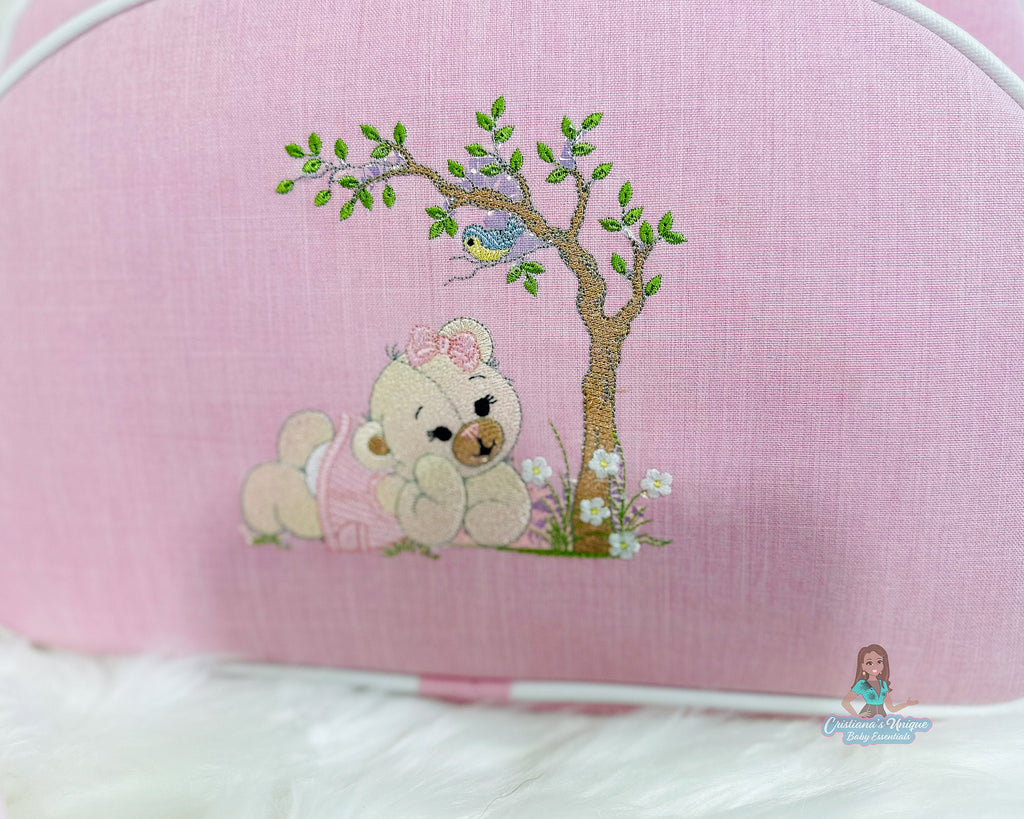 Pink Teddy Bear Personalized Maternity Bag