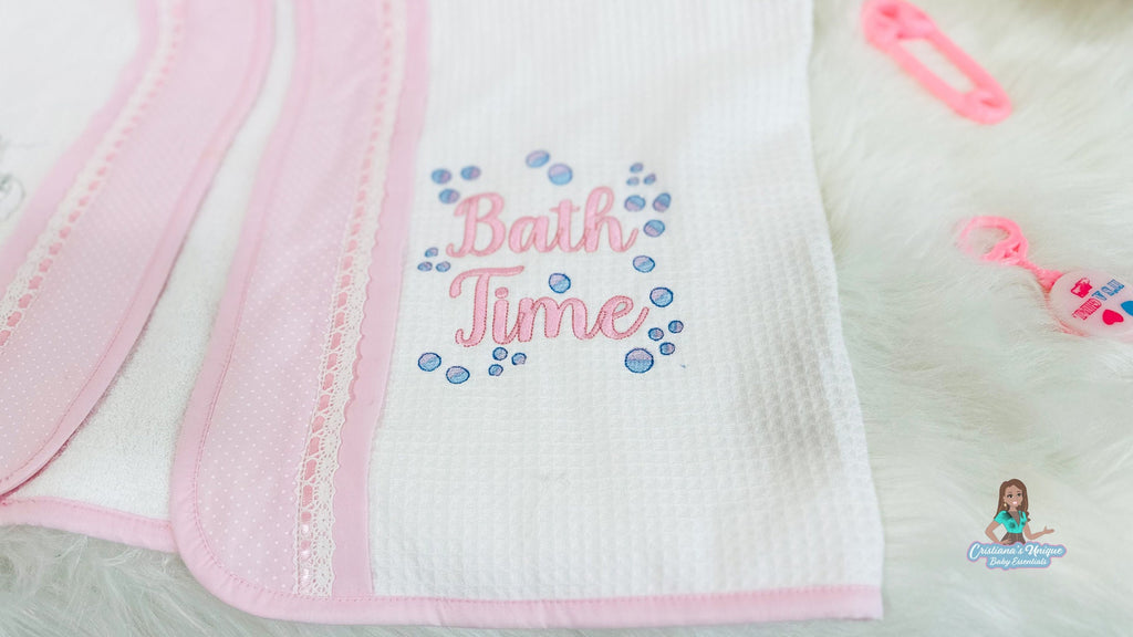 Pink Teddy Bear Hooded Bath Towel